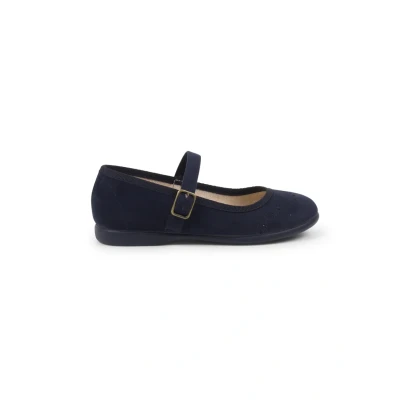 Image of Pisamonas Mercedita Ankle strap ballet pumps for kids, Size: 11K, Azul marino Textile/synthetics