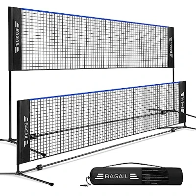 Image of BAGAIL Badminton Net, Foldable Nylon Hieght Adjustable Stand and Portable Carry Bag, Easy to Assemble or Disassemble, Ideal Recreational Sports Net for Tennis, Kids Volleyball