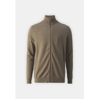 Image of Selected Homme BERG FULL ZIP B NOOS Cardigan, Men&#039;s, Size: Small, Teak melange