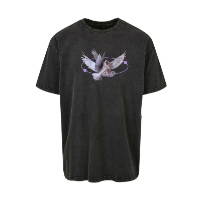 Image of Upscale by Mister Tee VIVE LA Liberte Print Tshirt, Men&#039;s, Size: XS, Black acid washed