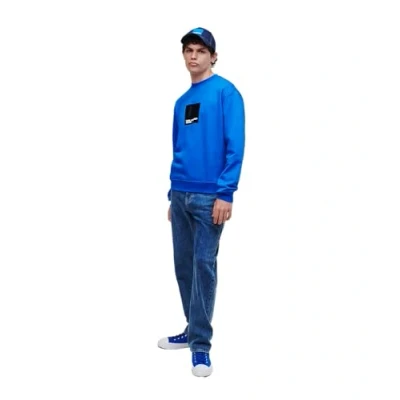Image of Karl Lagerfeld Jeans Regular LOGO Sweatshirt, Men&#039;s, Size: Small, Blue