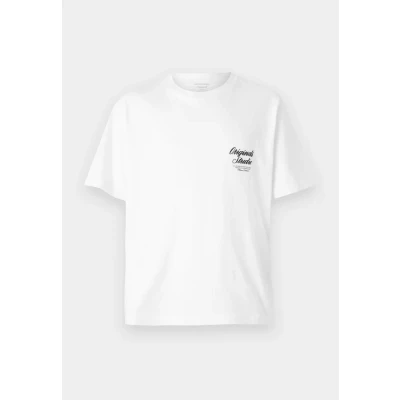 Image of Jack &amp; Jones Jornorrebro TYPO TEE CREW NECK Print Tshirt, Men&#039;s, Size: XXL, Bright white