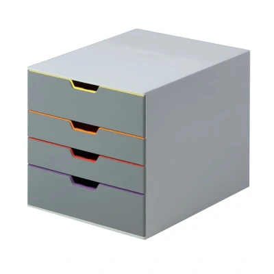 Image of Durable VARICOLOR 4 Drawer Unit Desktop Set with Colour Coded Draws Ideal for Storing Documents and Paper Work