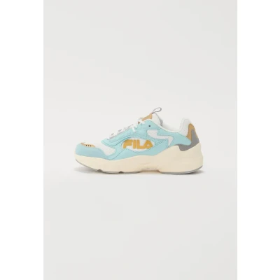Image of Fila Collene Unisex Trainers for kids, Size: 3, White/blue glow Imitation leather/ textile