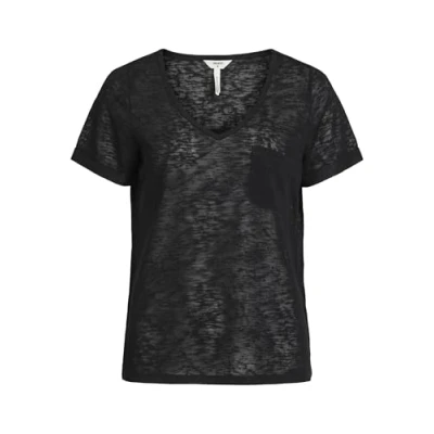 Image of Object SS Vneck NOOS Basic Tshirt, Women&#039;s, Size: XS, Black
