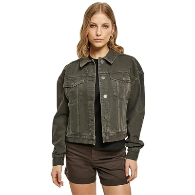 Image of Urban Classics Denim jacket, Women&#039;s, Size: 5XL, Brown