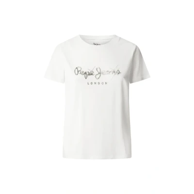 Image of Pepe Jeans Leticia Print Tshirt, Women&#039;s, Size: XS, White