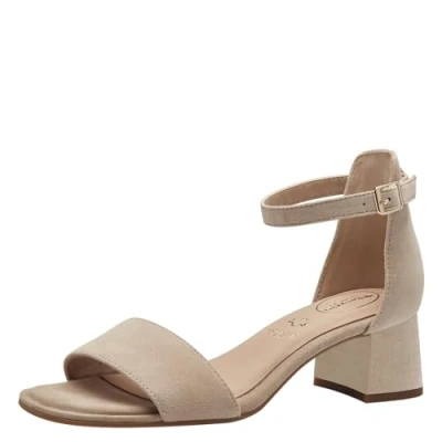 Image of Tamaris Comfort Ankle cuff sandals, Women&#039;s, Size: 3, Beige suede Leather