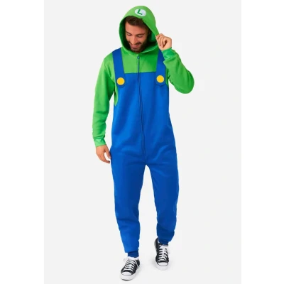 Image of Opposuits Luigi Onesie Jumpsuit, Size: Medium, Green