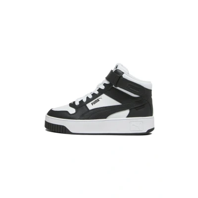 Image of Puma Carina Street MID Hightop trainers, Women&#039;s, Size: 4.5, White black shoes