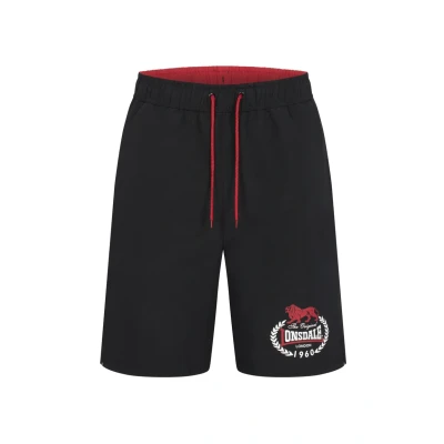 Image of Lonsdale Normale Passform Swimming shorts, Men&#039;s, Size: Large, Black red white