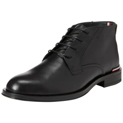 Image of Tommy Hilfiger CORE BOOT Laceup ankle boots, Men&#039;s, Size: 10.5, Black Leather