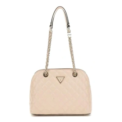 Image of Guess Giully DOME Satchel Handbag, Women&#039;s, Size: One Size, Light beige