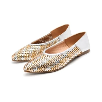 Image of Gioseppo Hersey Ballet pumps, Women&#039;s, Size: 4, Silver/gold Synthetics/textile