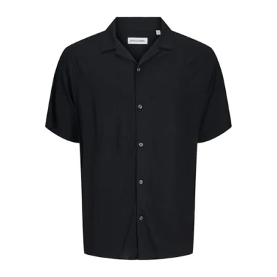 Image of Jack &amp; Jones Jjejeff Resort Shirt Shirt, Men&#039;s, Size: Small, Black