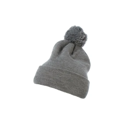 Image of Flexfit Cuffed POM Beanie, Size: One Size, Heathergrey