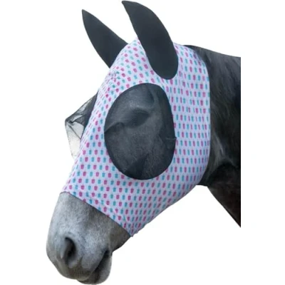 Image of HKM Fly Mask Ice Cream Horse Protection Against Insects (Full)
