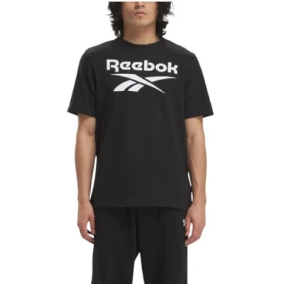 Image of Reebok Identity BIG LOGO TEE Print Tshirt, Men&#039;s, Size: XS, Black