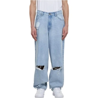 Image of Urban Classics Heavy Ounce KNEE CUT Relaxed fit jeans, Men&#039;s, Size: 30, New light blue washed