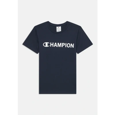 Image of Champion Graphic CREW NECK Unisex Print Tshirt for kids, Size: 3 4y, Dark blue