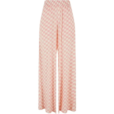 Image of Urban Classics Resort Trousers, Women&#039;s, Size: 3XL, Lemonadepinkcheck