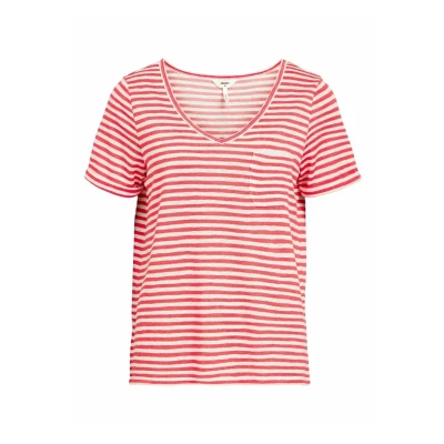 Image of Object Objtessi SS Vneck NOOS Basic Tshirt, Women&#039;s, Size: Large, Paradise pink