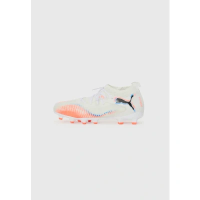 Image of Puma Unisex Kid&#039;s Future 8 Match Fg/Ag Jr Soccer Shoe, White Black Glowing Red, 3.5 UK