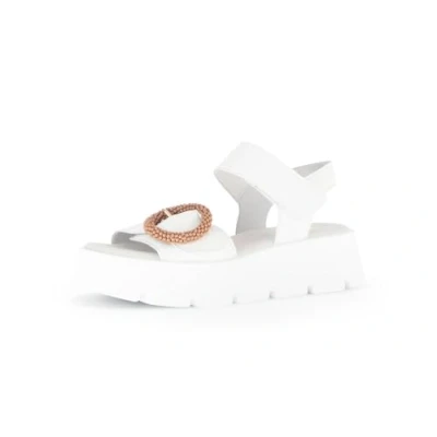 Image of Gabor Ankle cuff sandals, Women&#039;s, Size: 5.5, Latte Leather