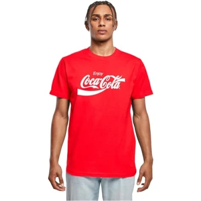 Image of Merchcode COCA COLA LOGO Print Tshirt, Men&#039;s, Size: Medium, Cityred