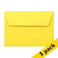 Image of Clairefontaine Ref 26566C Pollen Envelopes (Pack of 5) C6 Sized, 120gsm Paper, Gummed Seal, Inkjet &amp; Laser Printer Compatible, Acid Free Intensive Yellow