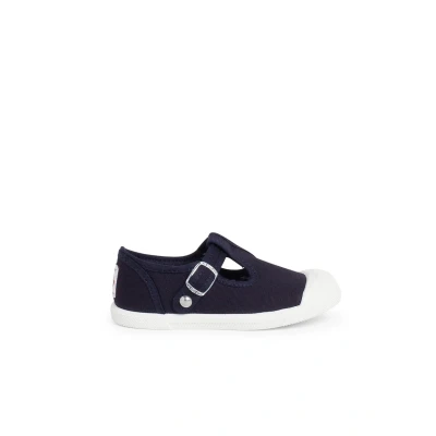 Image of Pisamonas Ankle strap ballet pumps for kids, Size: 9.5K, Azul marino shoes