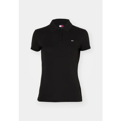 Image of Tommy Jeans Women&#039;s S/S Polo, Black (Black), L