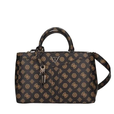 Image of Guess Dorys Luxury Satchel Handbag, Women&#039;s, Size: One Size, Mocha logo