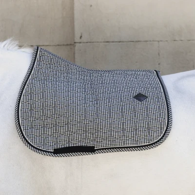 Image of Kentucky Horsewear Saddle Pad Pied De Poule Jumping Black Horse Riding Equestrian