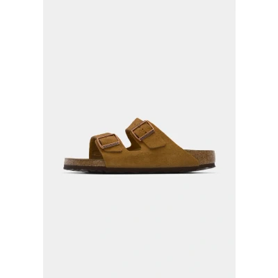 Image of Birkenstock Arizona VL SFB Narrow Mules, Size: 3.5, Brown Suede