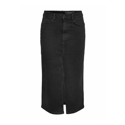 Image of Noisy May ROCK MIDI denim skirt, Women&#039;s, Size: 8, Black