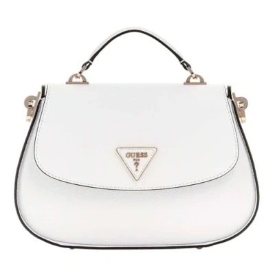 Image of Guess ECO Jazlynn TOP Handle FLAP Handbag, Women&#039;s, Size: One Size, White