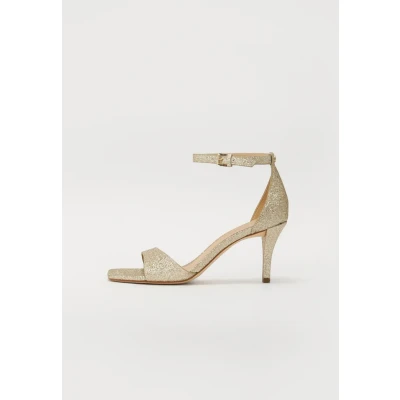Image of Michael Kors Jaida High heeled sandals, Women&#039;s, Size: 2, Pale gold coloured Leather