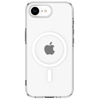 Image of Spigen Liquid Crystal MagFit Case for iPhone 16e 2025, Compatible with MagSafe Accessories Clear White Transparent