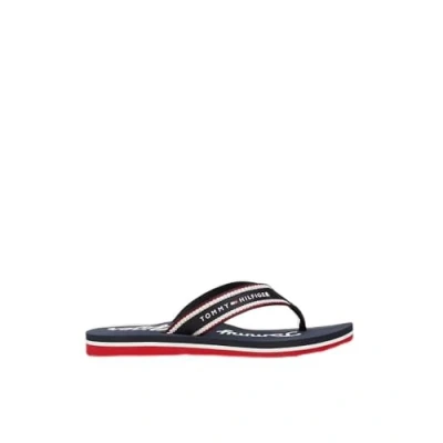 Image of Tommy Hilfiger Women&#039;s Beach Flip Flops, Blue Space Blue, 3.5 UK