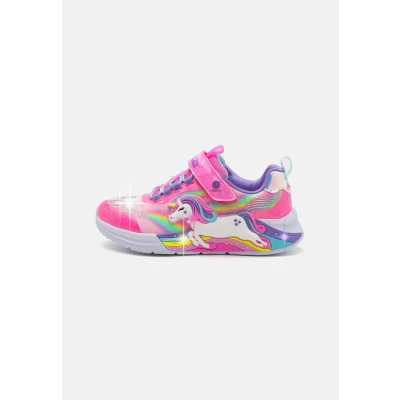 Image of Skechers Unicorn Chaser Trainers Pink sparkle/multicoloured for kids, Size: 4K, sparkle/multi coloured Textile/synthetics