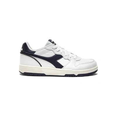 Image of Diadora Deuce Unisex Trainers, Size: 7, White/peacoat leather and imitation