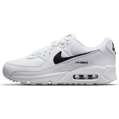 Image of Nike Sportswear W AIR MAX 90 Trainers, Women&#039;s, Size: 3, white black Imitation leather/ textile