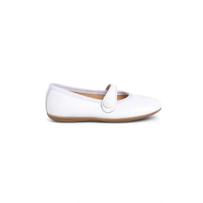 Image of Pisamonas CÉRÉMONIE Ankle strap ballet pumps for kids, Size: 7K, Blanco Leather