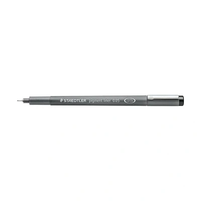 Image of STAEDTLER 308 005 9 Pigment Liner Fineliner Pen for Writing &amp; Technical Drawing Black, 0.05mm (Box of 10)