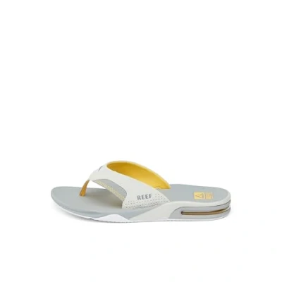 Image of Reef Fanning Tbar sandals, Men&#039;s, Size: 14, Yellow/grey shoes