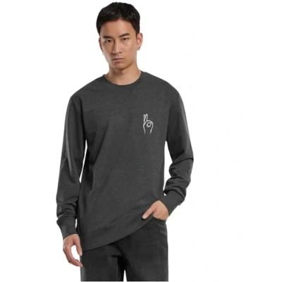 Image of Mister Tee Men&#039;s Easy Sign Crewneck Sweatshirt, Charcoal, S