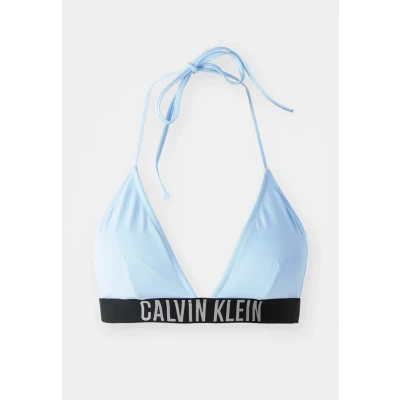 Image of Calvin Klein Swimwear Intense Power Triangle Bikini top, Women&#039;s, Size: XS, Skim blue