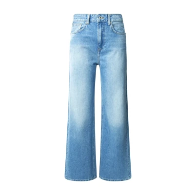 Image of Pepe Jeans UHW LEXA Flared Jeans, Women&#039;s, Size: 28x30, Med blue rigid denim