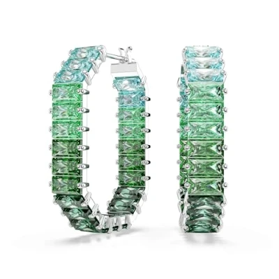 Image of Swarovski Matrix Earrings, Women&#039;s, Size: One Size, Green